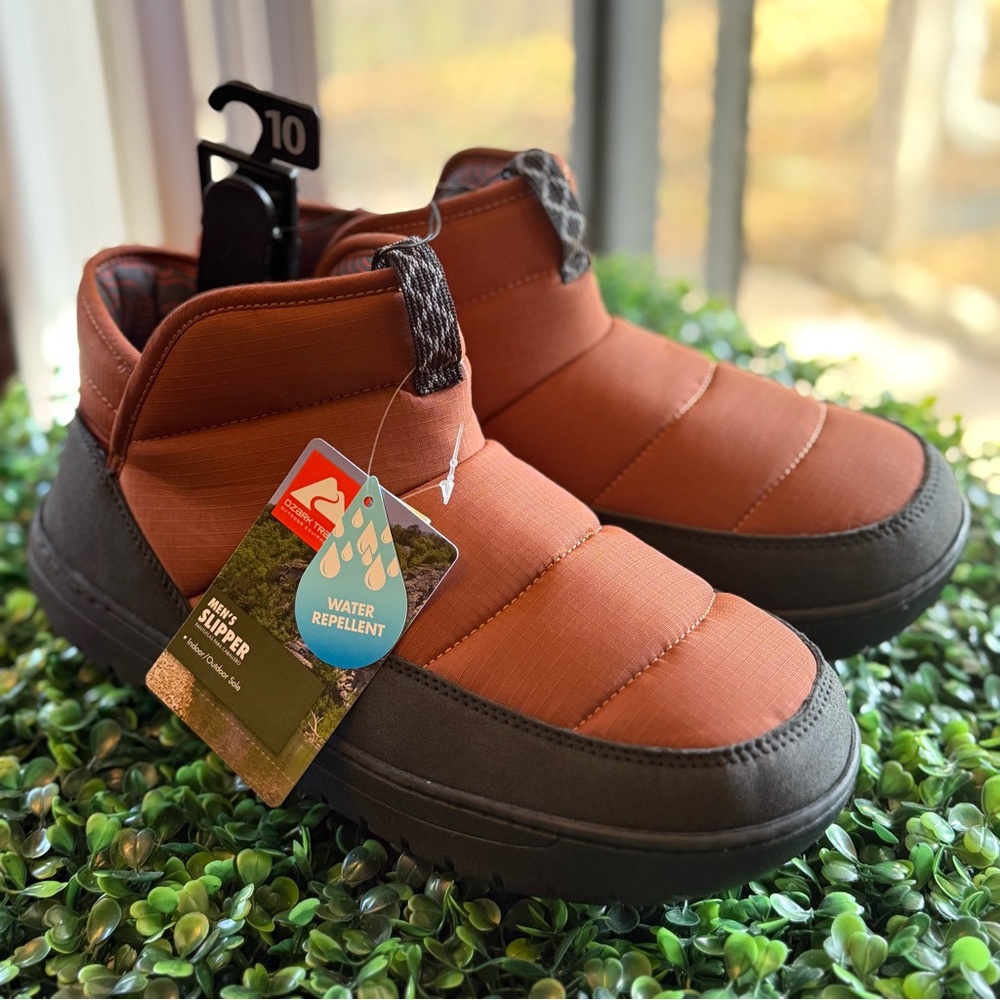 New Ozark Trail Boot Slipper SIZE 10 Indoor/Outdoor Sole Water Repellent Rust.
